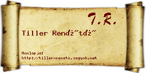 Tiller Renátó névjegykártya